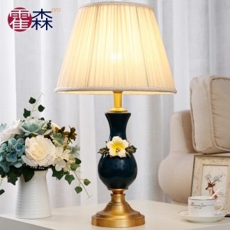 European ceramic colored enamel lamp full copper study fashion contracted sitting room bedroom berth lamp warm idea of romance