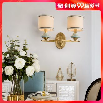 All copper ceramic wall lamp sitting room of contemporary and contracted decorate corridor, corridor of lamps and lanterns of bedroom the head of a bed double wall lamp