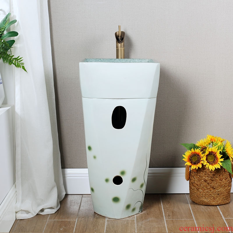M beauty retro post basin floor archaize ceramic lavabo lavatory basin integrated household