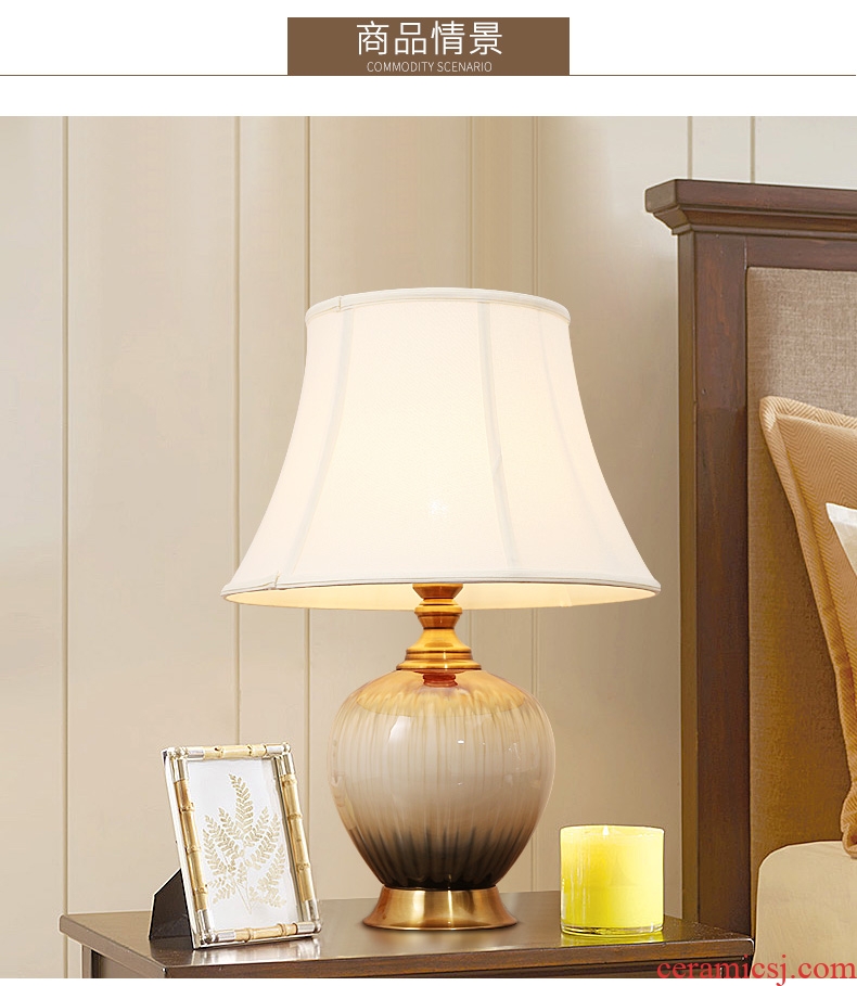 American contracted desk lamp of bedroom the head of a bed home sitting room creative romance ceramic married home decoration lamp