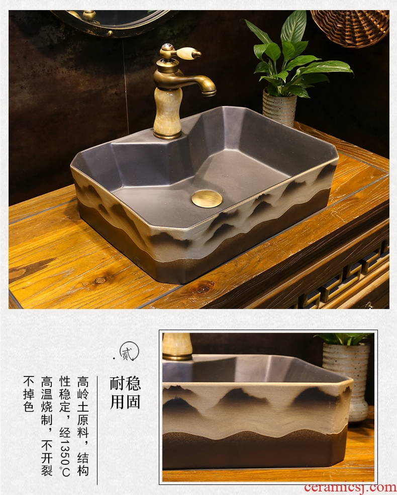 Ceramic lavatory art stage basin black peaks on restoring ancient ways is the sink of household toilet wash basin
