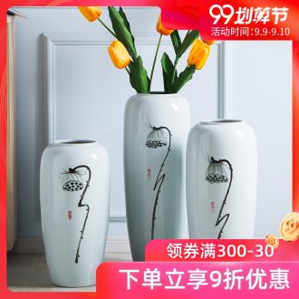 Jingdezhen ceramic white large vases, flower arranging large landing place the sitting room porch vase high simulation flower vase