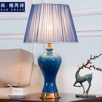 Nordic ins ceramic desk lamp American pastoral postmodern sitting room creative web celebrity of bedroom the head of a bed sweet romance
