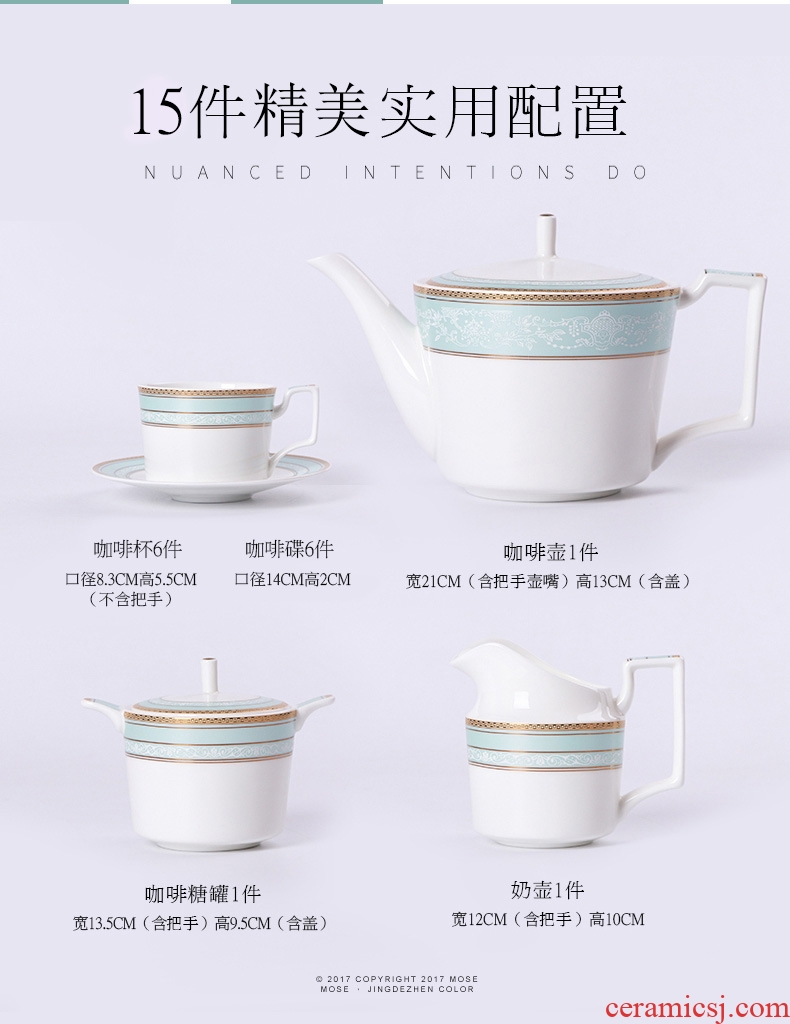 Inky small european-style luxury afternoon tea tea sets bone porcelain coffee cup household British ceramic cups and contracted