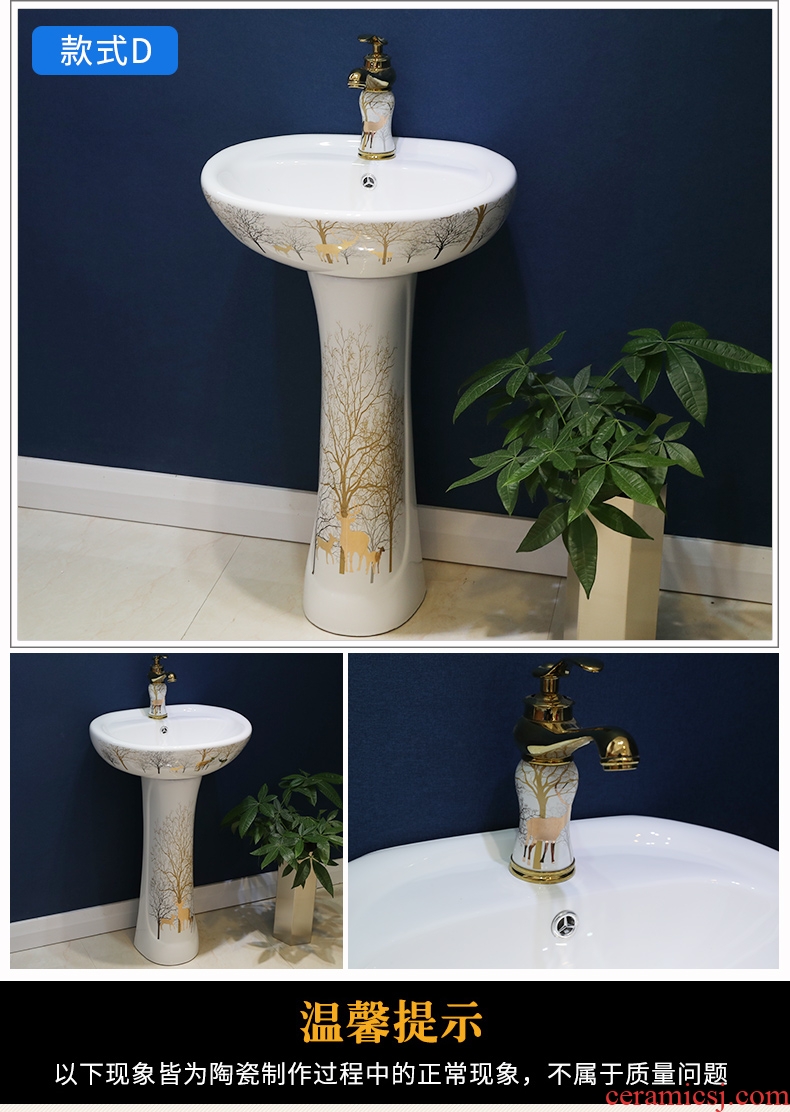 Column Angle plate of ceramic wash basin triangle lavatory toilet pool mini, small family the sink console