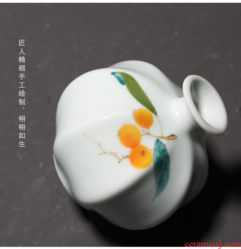 YanXiang fang celadon flowers inserted hand-painted ceramic loquat flower bottles household act the role ofing is tasted furnishing articles fashionable flower implement