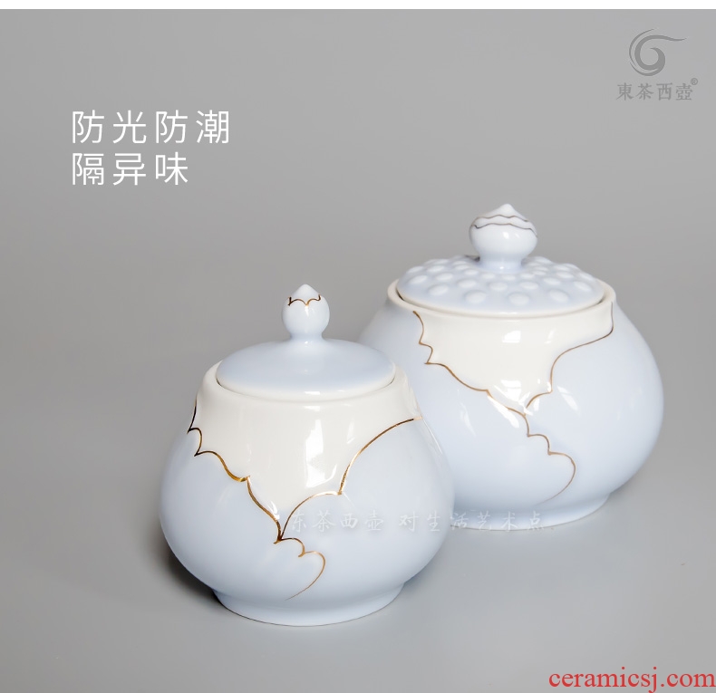 East west tea pot of celadon hand-painted paint tea pot, pu 'er tea tea urn box ceramic pot