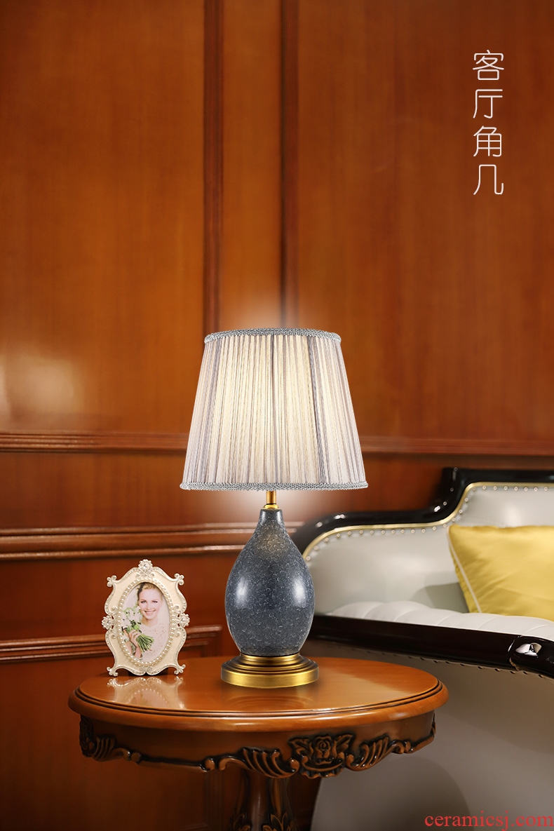 American desk lamp ceramic decoration art designer contemporary and contracted atmosphere all copper lamps and lanterns of the sitting room the bedroom of the head of a bed