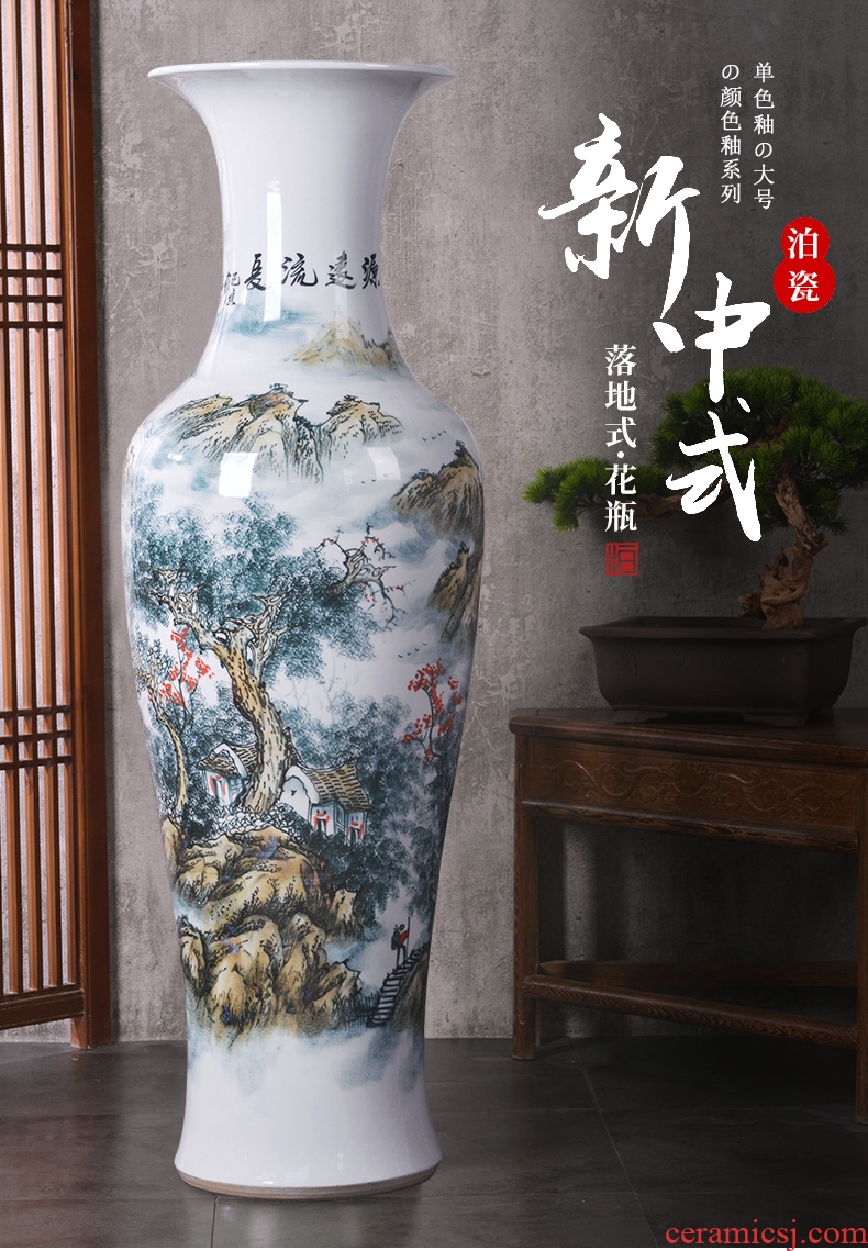 Jingdezhen ceramic decoration to the hotel villa large vases, flower decoration in the sitting room porch feng shui decorative furnishing articles