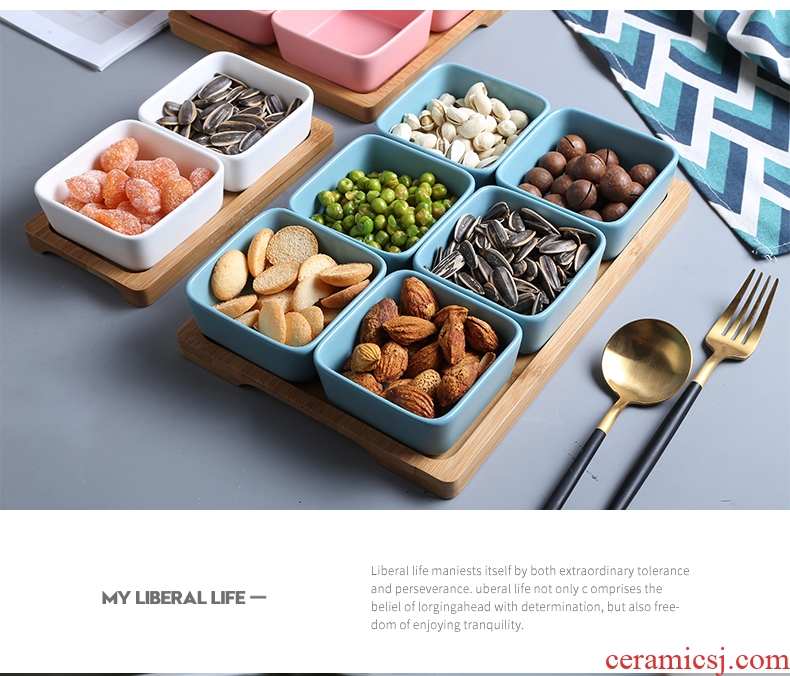 The Nordic idea ceramic snack frame of candy all the nuts dried fruit platter of fruit snacks flavor dish plate