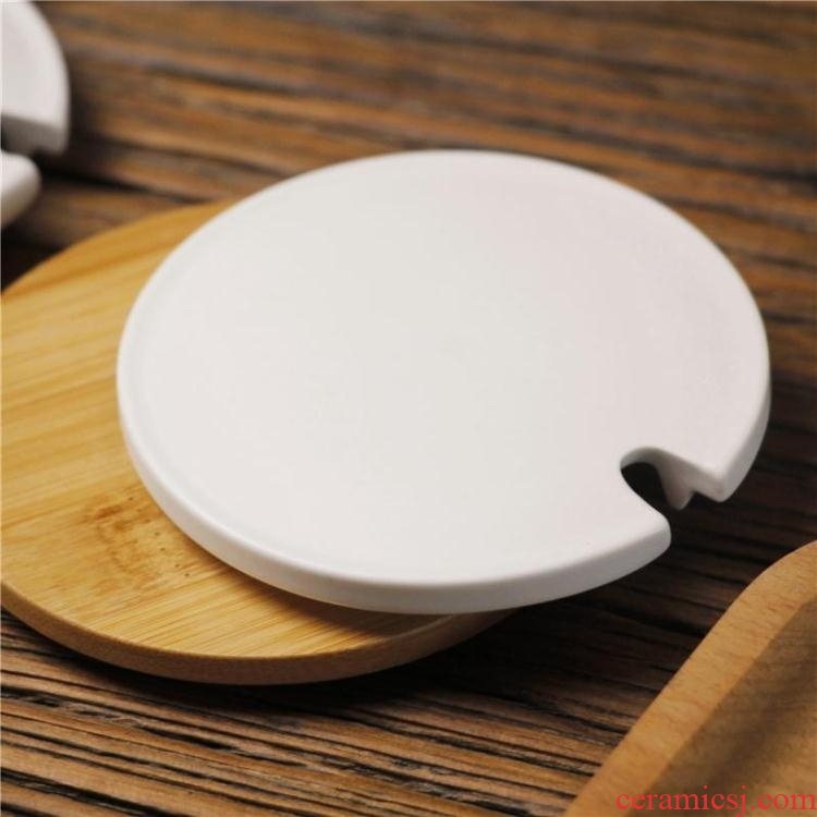 General mark cup lid thicken water bamboo lid cover glass lid large ceramic cups cover wood stamped with the grommet