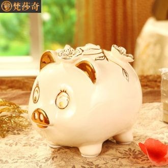 Vatican Sally's European ceramics gold baby pig piggy bank furnishing articles birthday gift a money-box piggy bank