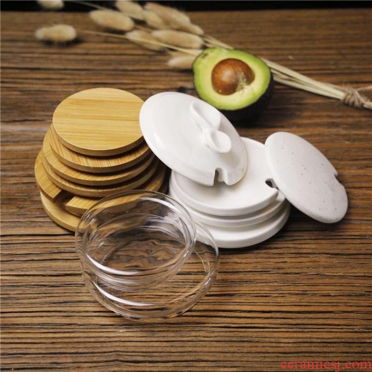 General mark cup lid thicken water bamboo lid cover glass lid large ceramic cups cover wood stamped with the grommet