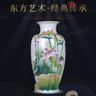 Jingdezhen porcelain of large vases, ceramic furnishing articles hand-painted flower arranging large new Chinese wax gourd bottle decoration decoration