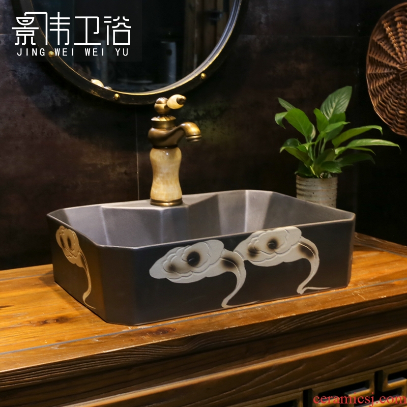 Basin of Chinese style restoring ancient ways is the stage art basin inferior smooth Fred xiangyun lavabo stage basin bathroom ceramic wash basin