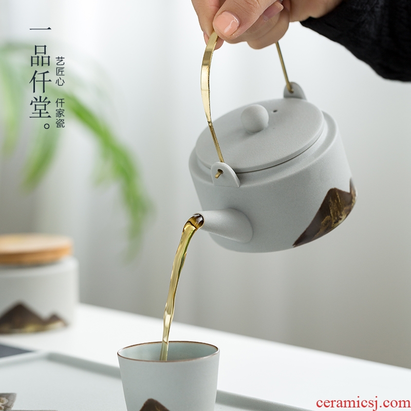 Yipin thousand hall tea service office suit household contracted sitting room teapot teacup tea ceramic kung fu tea set