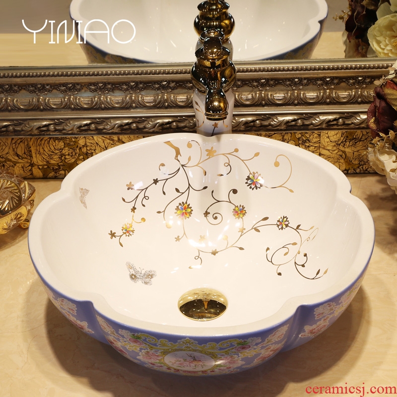 Million birds on the sink bathroom ceramic art of the basin that wash a face basin washing a face petals petals basin