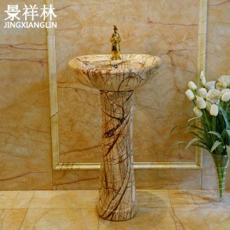 Jingdezhen pillar of European art basin ceramic lavatory floor type basin vertical basin sink a whole column
