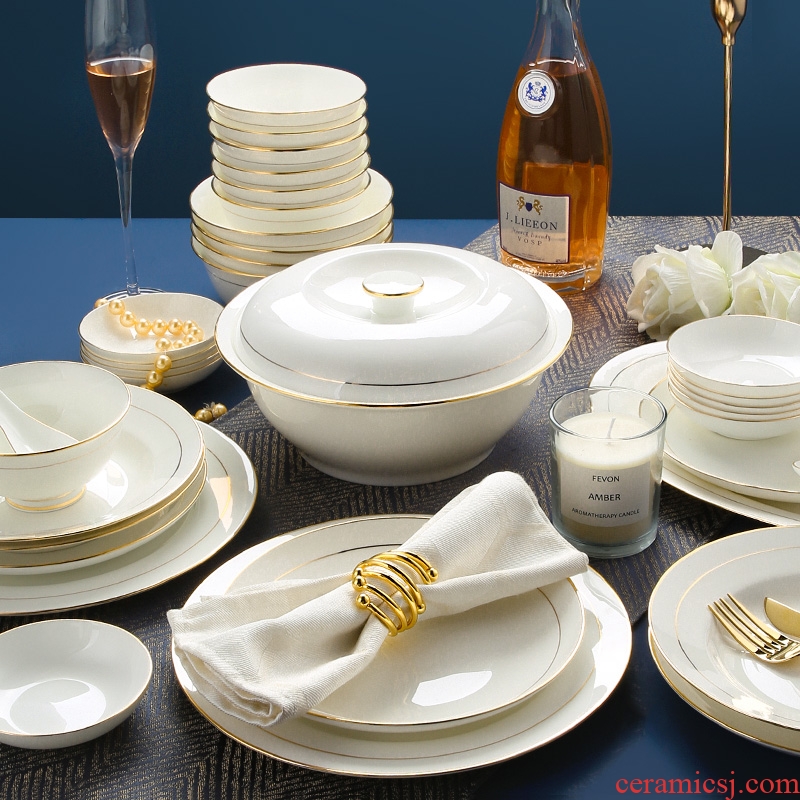 [directly] bone bowls phnom penh dish suit household jingdezhen ceramic tableware contracted combination YangChen bowl plate