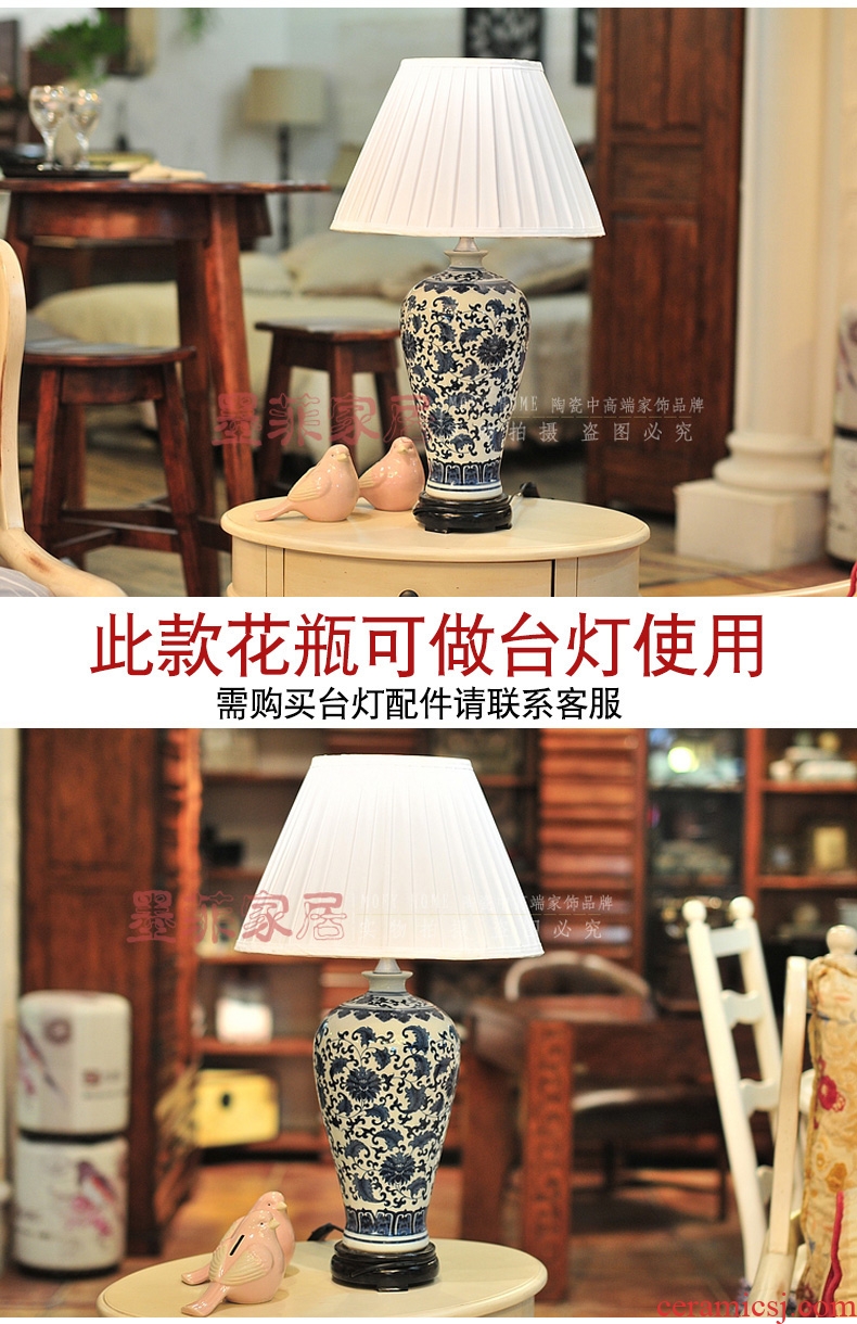 Murphy jingdezhen blue and white porcelain vase classical bedroom living room study of new Chinese style porch decoration floral suit