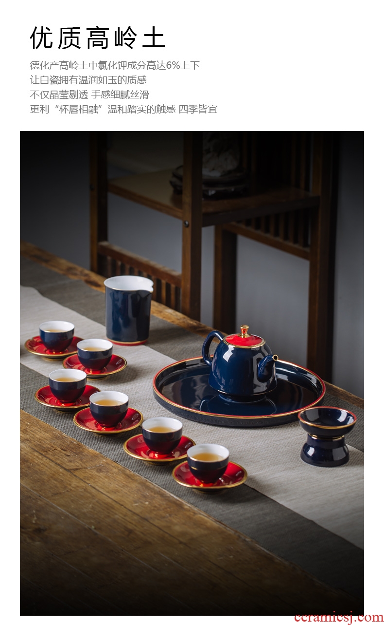 Collapsed, a ceramic tea set is a complete set of creative household contracted kung fu tea set lid bowl set of tea cups