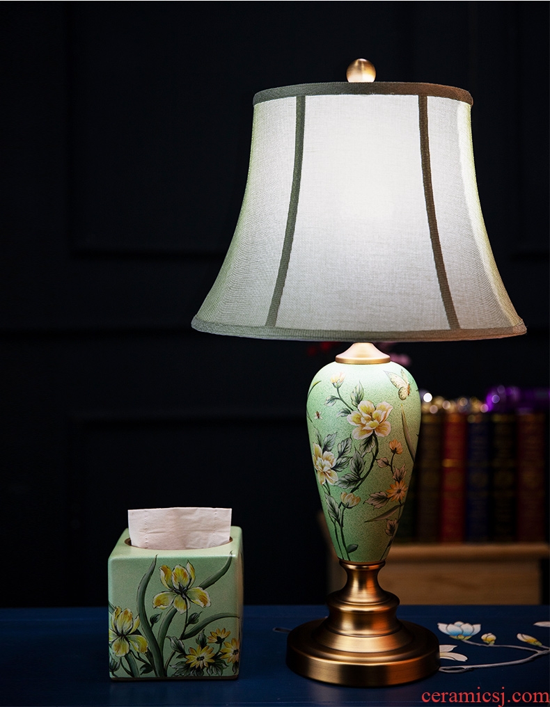 Lamp act the role ofing supporting tissue boxes exquisite decorative pattern desktop furnishing articles furnishing articles American ceramics art restores ancient ways hand-painted ornaments