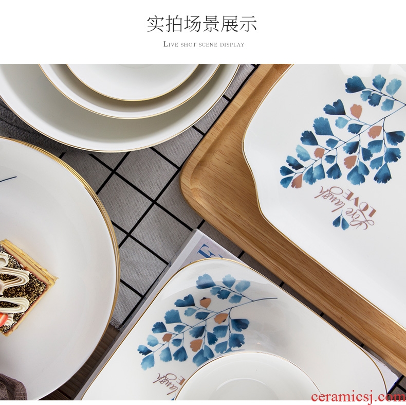 Ceramic plates home dishes dishes creative new fish dish of jingdezhen porcelain tableware Nordic dinner plates