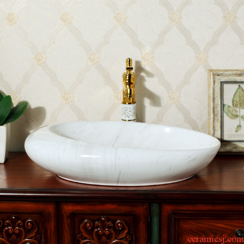 M beautiful ceramic art basin basin on its rectangular lavabo european-style bathroom sinks marble