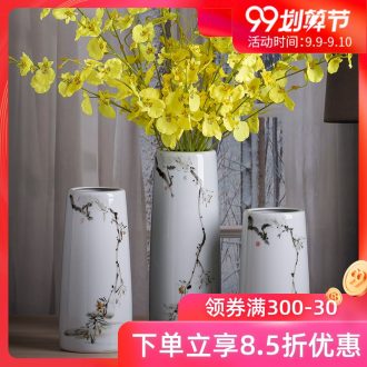 Jingdezhen ceramic hand-painted vases round art porcelain of new Chinese style living room office desk take place