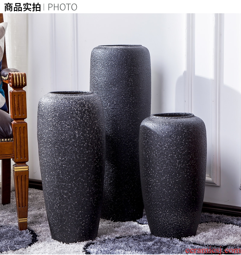 Jingdezhen ceramic big vase landed Nordic contemporary and contracted, dried flowers flower arrangement sitting room adornment is placed POTS restoring ancient ways
