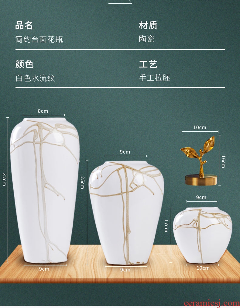 Jingdezhen new european-style decorative furnishing articles hotel example room living room TV cabinet mesa porch vases, flower decoration