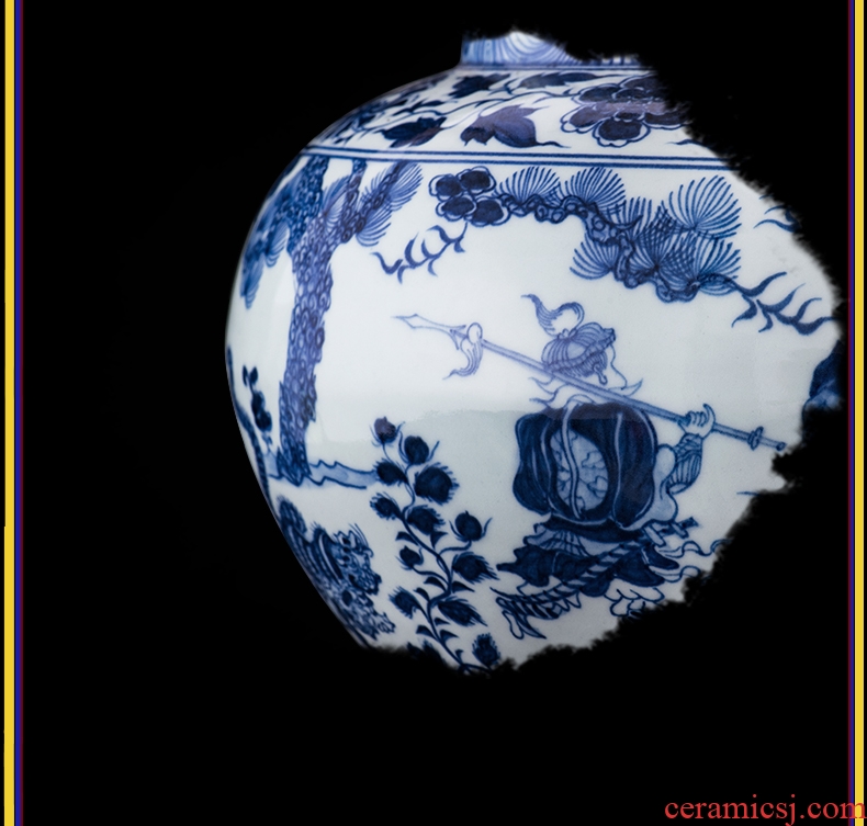 Better sealed kiln jingdezhen ceramic guiguzi down large Chinese blue and white porcelain is general furnishing articles can rich ancient frame porcelain