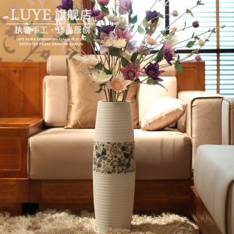 Big sitting room ground ceramic vase American household adornment high dry flower arranging flowers is placed large porcelain restoring ancient ways