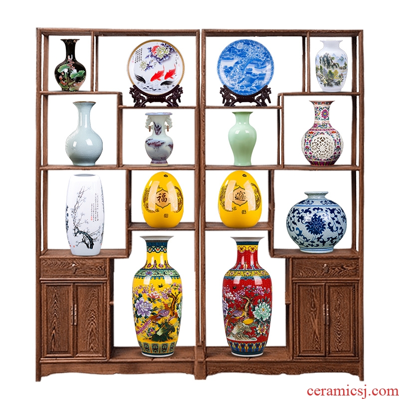 Rich ancient frame office furnishing articles of jingdezhen ceramics vase sitting room porch home wine ark adornment small arranging flowers