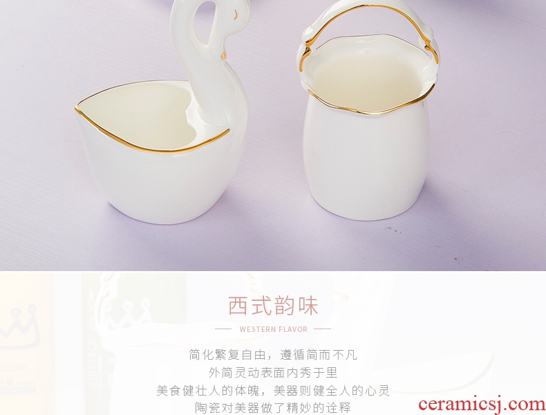 Jingdezhen kitchen shelf bone China phnom penh chopsticks chopsticks box ceramics cutlery receive basket swan