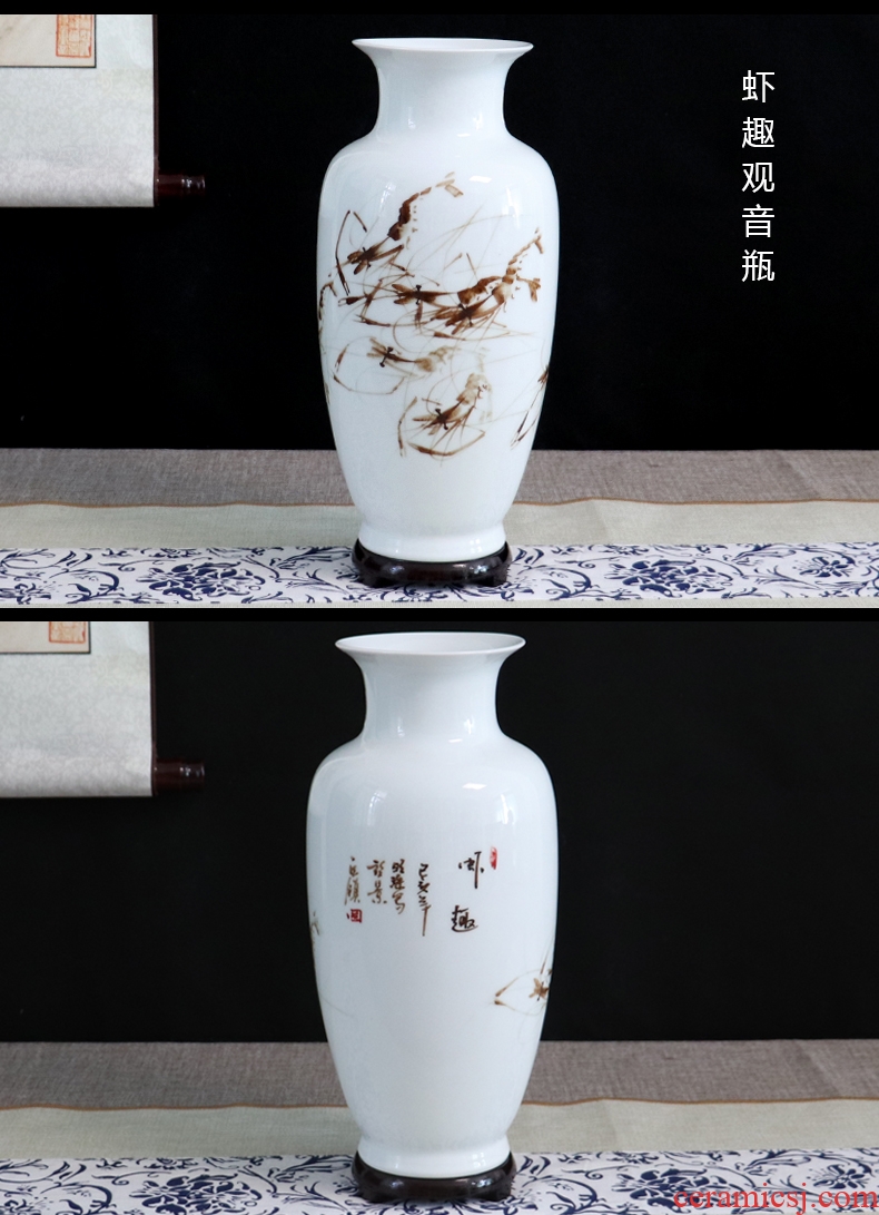 Chinese jingdezhen hand-painted ceramics vase furnishing articles dried flower arranging flowers home sitting room adornment handmade crafts