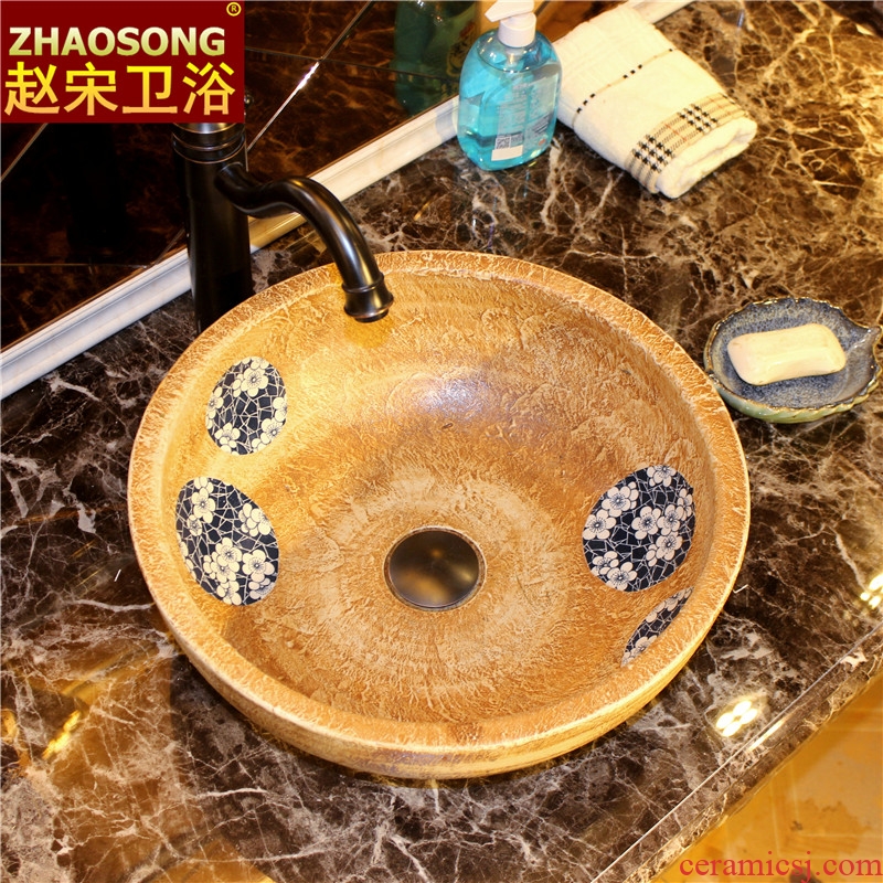 Jingdezhen Europe type restoring ancient ways of song dynasty on the ceramic basin large lavatory toilet lavabo blue balcony