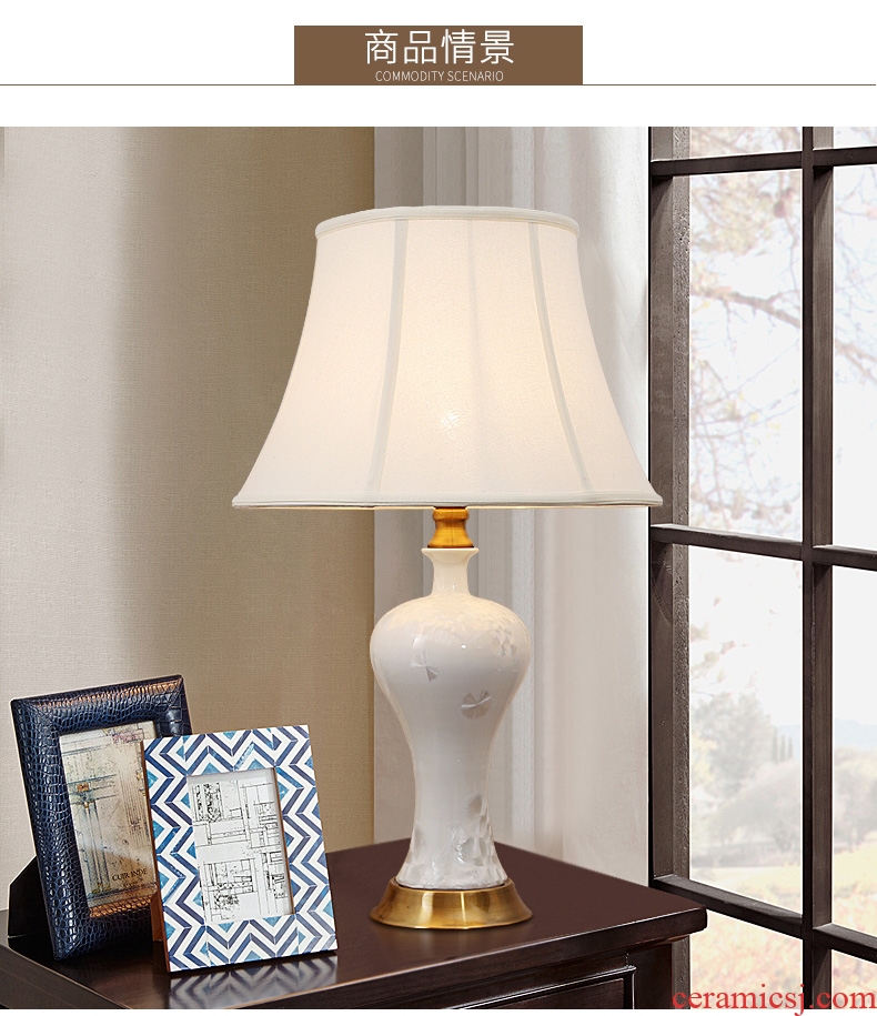 American ceramic desk lamp light warm idea of bedroom the head of a bed contracted and contemporary home sitting room adornment study adjustable light