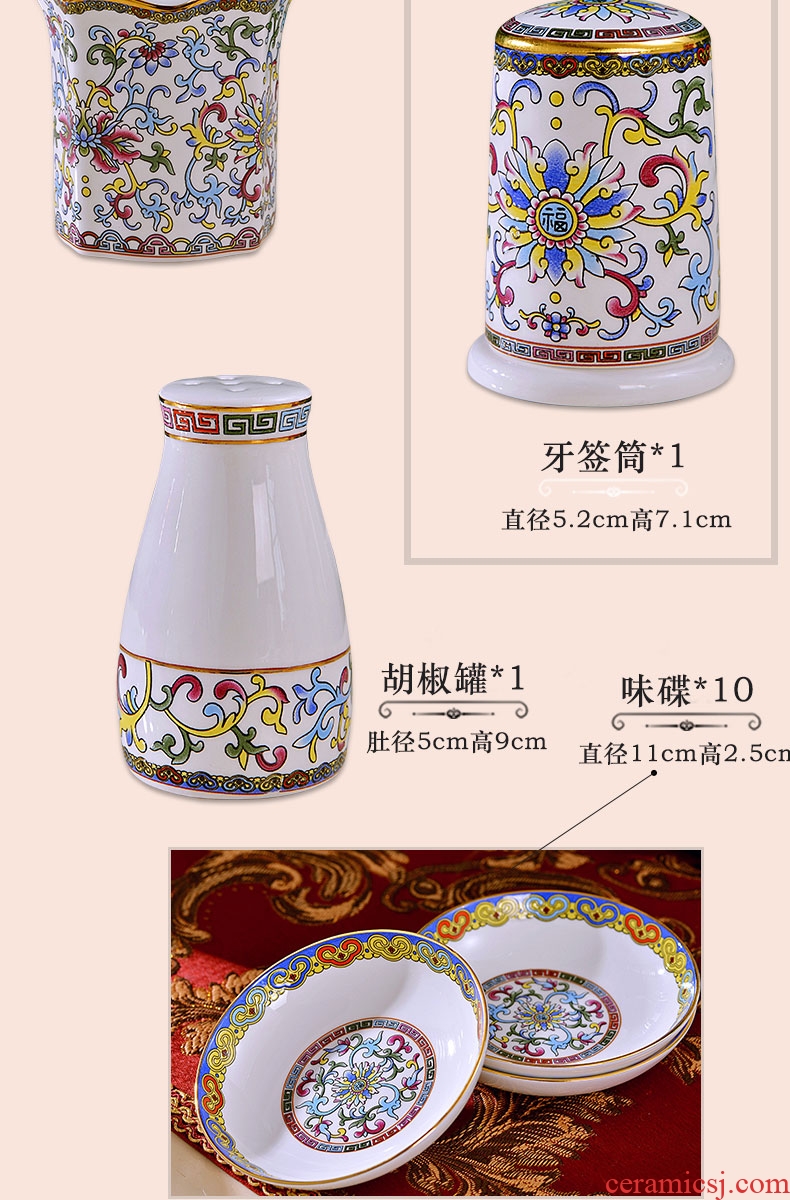 Luxury jingdezhen ceramic bowl bone plates chopsticks spoon set home Chinese and western European choice for gifts