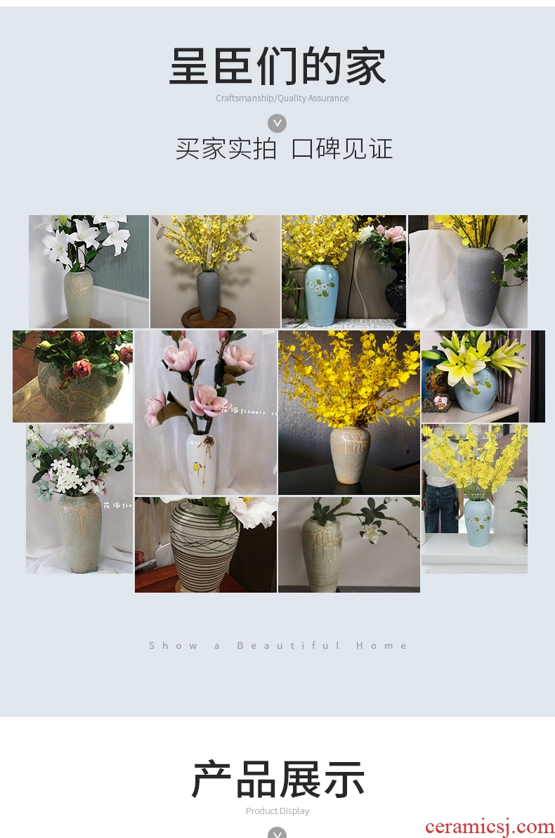 Modern European contracted sitting room decoration dried flower vase planting household adornment of jingdezhen ceramic vases, small ornament
