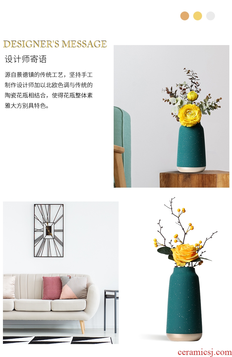 Vase furnishing articles sitting room flower arranging the Nordic ceramic household act the role ofing is tasted decorate the room TV cabinet desk dried flowers 砙 porch