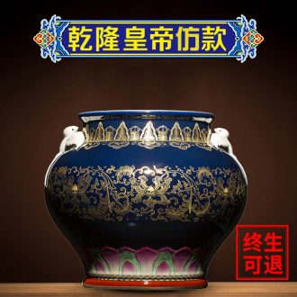 Large antique blue and white porcelain vase ji ning sealed kiln jingdezhen ceramics glaze colour rich ancient frame of new Chinese style porcelain