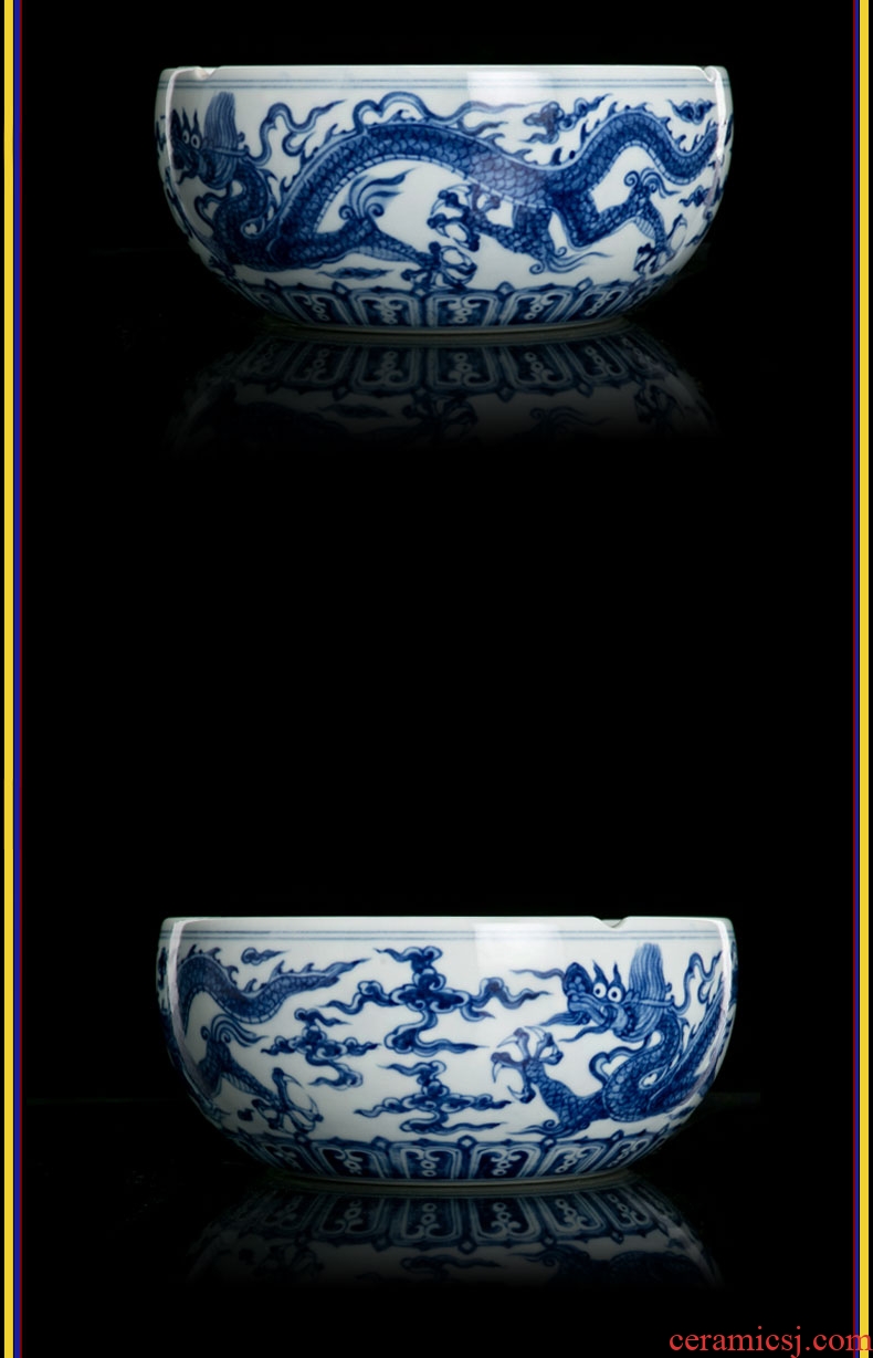 Better sealed kiln furnishing articles sitting room of blue and white porcelain jingdezhen ceramic household large porcelain ashtrays Chinese office