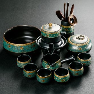 Bin, a complete set of the old section of the mud lazy people prevent hot automatic black pottery kung fu tea sets ceramic household teapot tea tray
