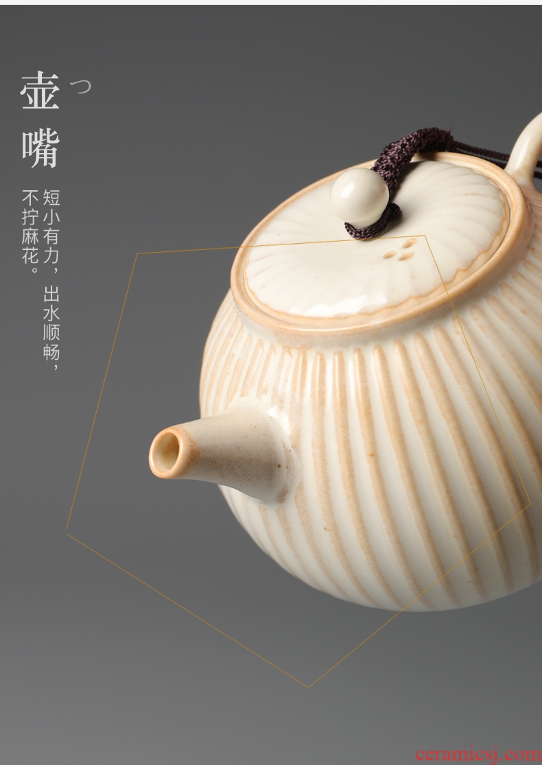 Salt is good source for ceramic household Japanese cooking tea teapot pumpkin pot gift box single pot teapot with a gift