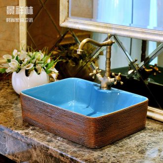 Ceramic art stage basin of rectangular basin home European contracted lavatory toilet lavabo, the sink