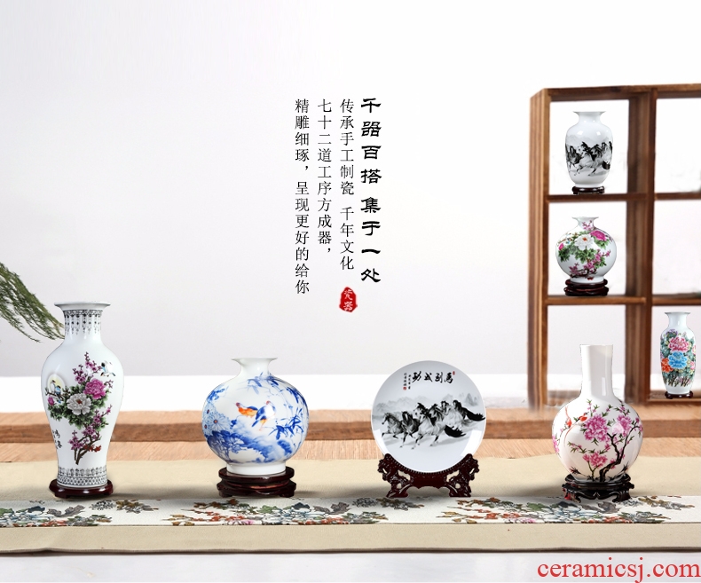 Jingdezhen ceramics vases, flower arrangement sitting room place rich ancient frame curio cabinet cabinet small dry flower adornment furnishing articles