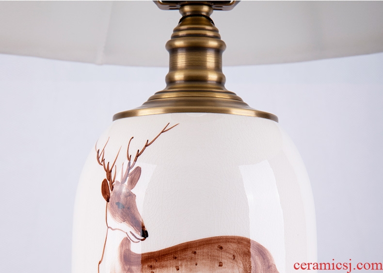 American desk lamp ceramic decoration art designers all copper contemporary and contracted sitting room bedroom a sitting room lamps and lanterns of the head of a bed