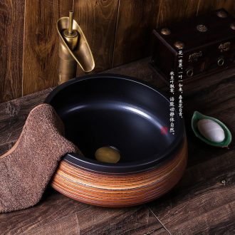 Jingdezhen ceramic sink basin on restoring ancient ways round jump cut grain character art hotel toilet basin basin