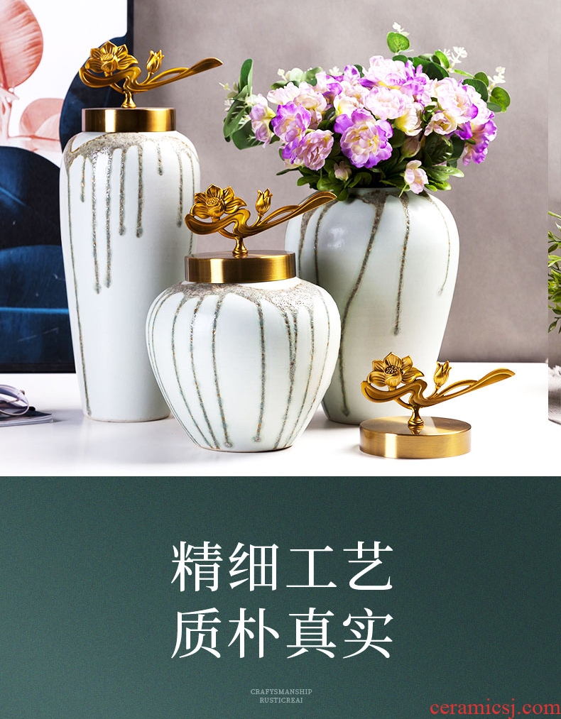 Boreal Europe style restoring ancient ways ceramic flower vases, flower implement home desktop accessories porch place of TV bar face